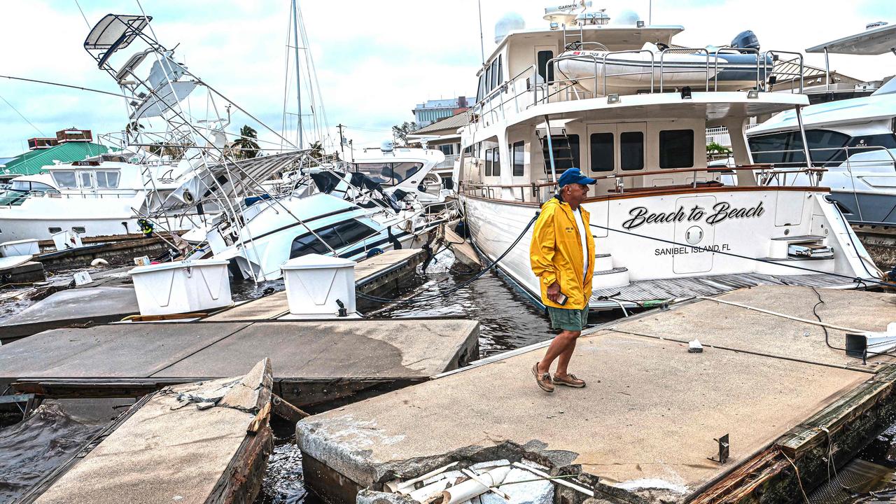 A marina in the aftermath of Hurricane Ian in Fort Myers, Florida. Picture: AFP