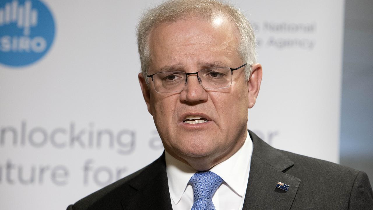 Prime Minister Scott Morrison speaking about the Four Corners program on Monday morning. Picture: NCA NewsWire / Gary Ramage