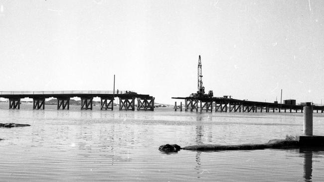 The Jubilee Bridge being dismantled.