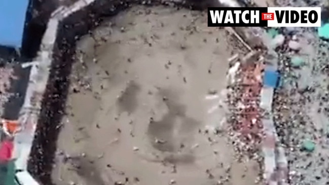 Horror moment stadium collapses at bullfight