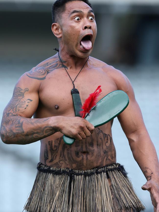 Pre-match entertainment during the round one NRL match between the New Zealand Warriors and the Gold Coast Titans at Central Coast Stadium.