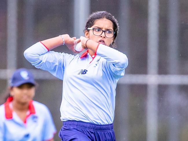 Perfect seam: Gunisha Garg had a day to remember. Picture: Linda Higginson / Cricket Australia