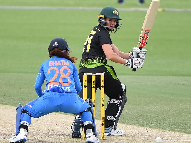 Jess Jonassen in action against India during the T20 Tri-Series earlier this month. Picture: AAP/Mick Tsikas