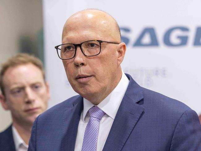 ADELAIDE, AUSTRALIA - NCA NewsWire Photos - MAY 01 2024: PETER DUTTON ADELAIDE. Pictured at SAGE at Tonsley SA. Picture: NCA NewsWire / Ben Clark