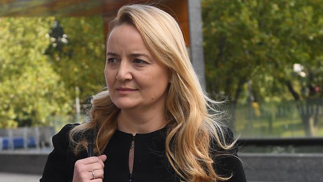 Commonwealth Bank executive Marianne Perkovic leaves the banking royal commission in Melbourne yesterday. Picture: AAP