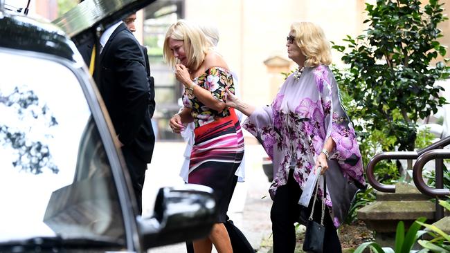 Kerri-Anne Kennerley is seen leaving the funeral for her husband. Picture: AAP