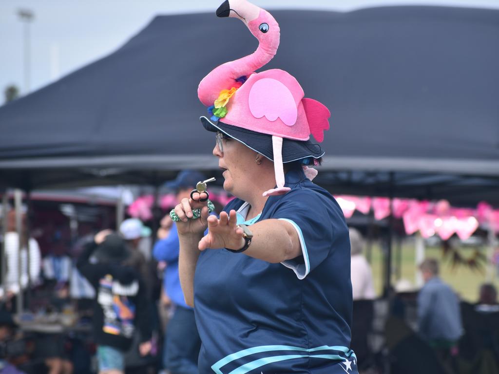 On court at the Cap Coast Junior Netball Carnival at the Barmaryee Multi Sports Precinct, Yeppoon, on August 11, 2024. Photo: Pam McKay