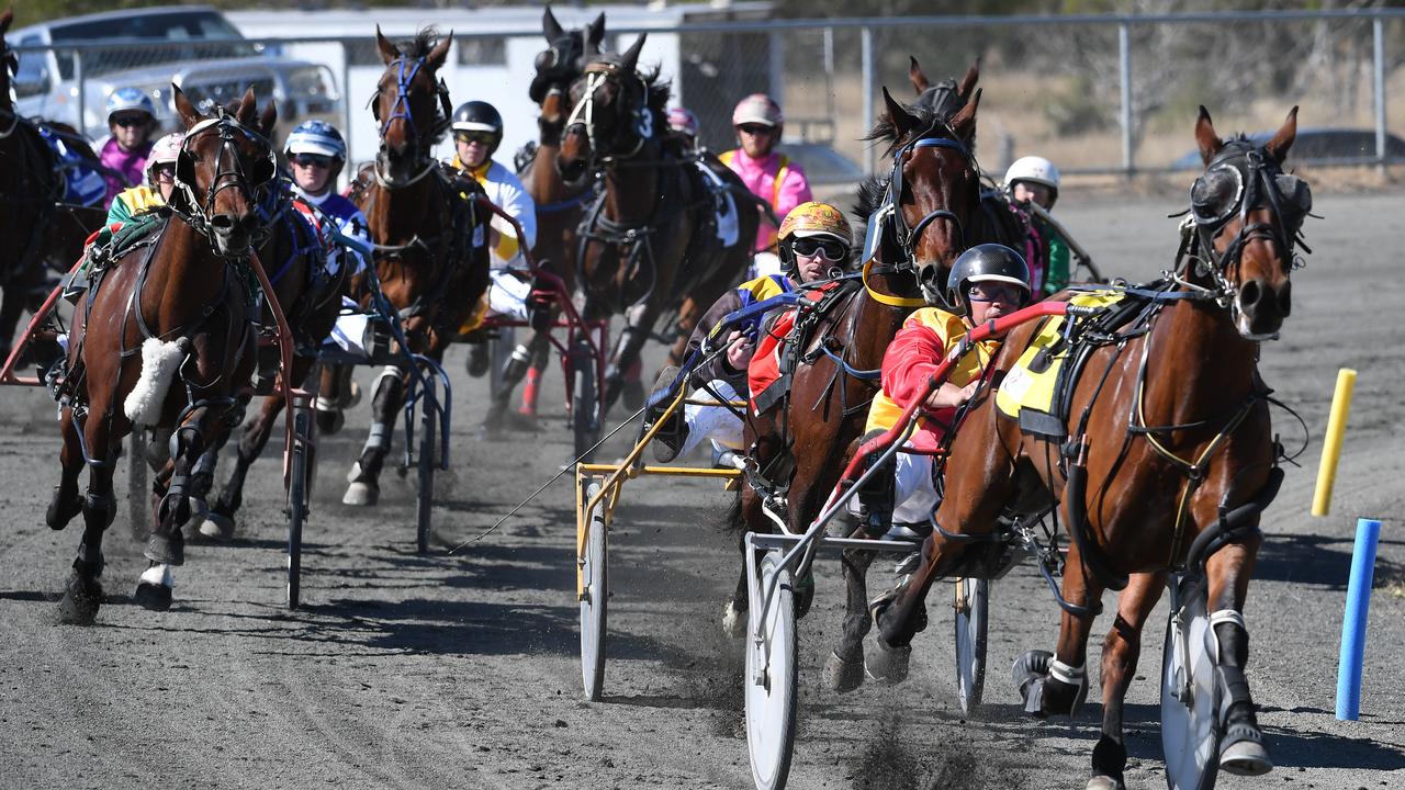 Exciting finishes at the Marburg trots. Picture: Rob Williams