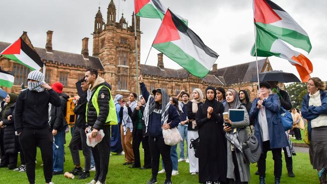 Fracturing multicultural cohesion is highlighted in mass demonstrations against Israel. Picture: AFP