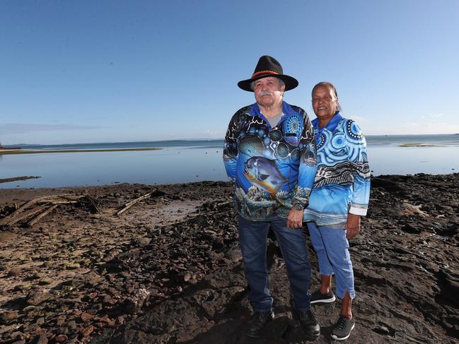 Norman Enoch and Maureen Myers on Stradbroke Island. Pic Annette Dew