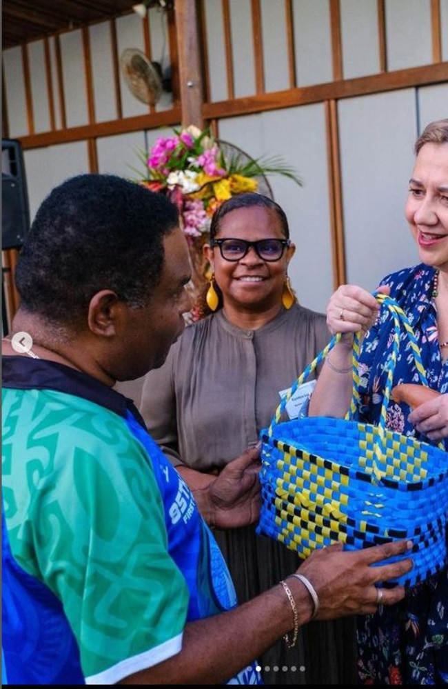 Premier Annastacia Palaszczuk meets some Thursday Island locals.