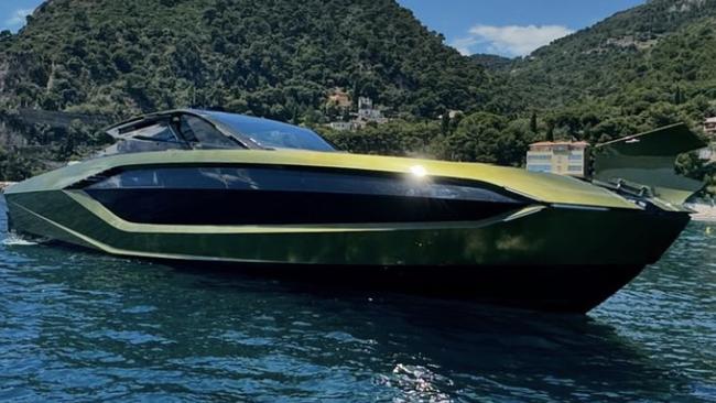 Portelli’s Lamborghini yacht: Real Batman villain vibes. Picture: Supplied/Instagram