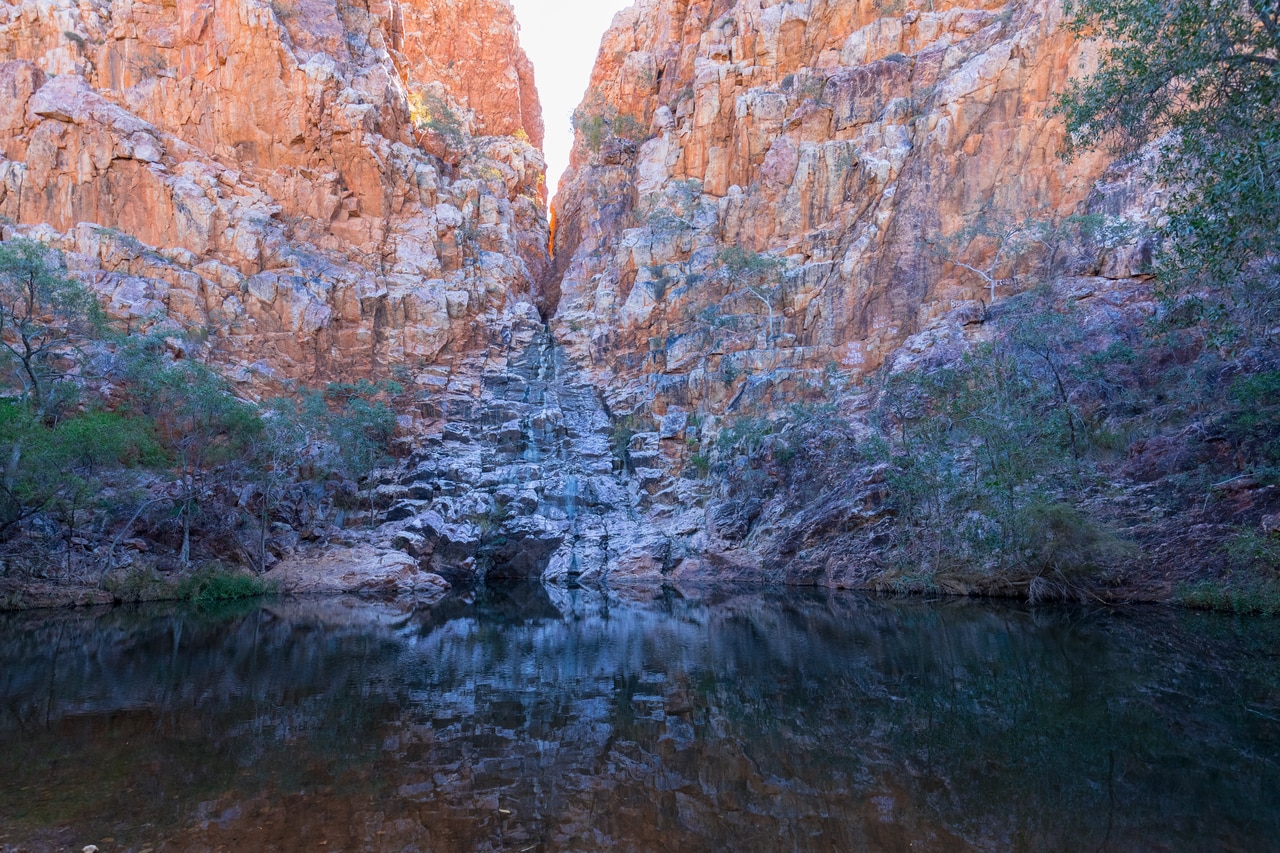 The water sits below a crevice in the cliff. Picture: Cloncurry Shire Council