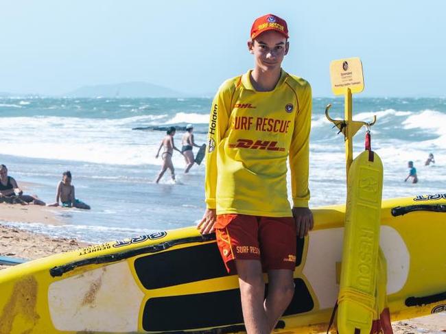 Sid Crawshaw, 15, crew member of the Tannum Sands SLSC. Picture: Hayley Bracewell