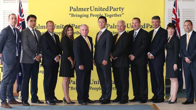 Palmer United Party candidates at the party’s Gold Coast launch yesterday. Picture: Adam Head.