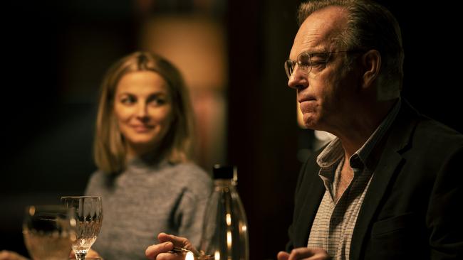 Bojana Novakovic and Hugo Weaving in Love Me. Picture: Sarah Enticknap