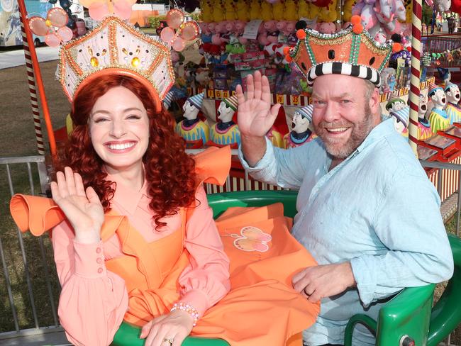 Moomba Monarchs Emma Memma and Peter Helliar. Picture: David Crosling