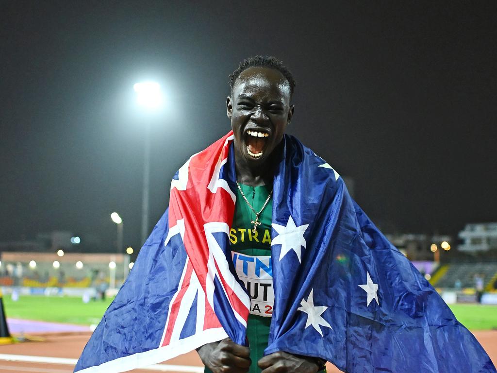 Australia's Gout Gout, 16, powered home for silver in the 200m final with a personal best time of 20.60 at the World Athletics U20 Championships in Lima. Photo: X