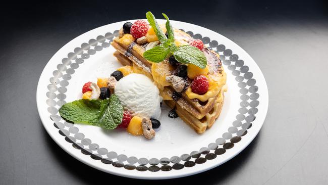 Waho’s creme brulee waffles. Picture: David Kelly