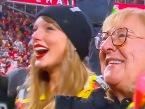 Taylor Swift with Travis Kelce's mum, Donna. Picture: Supplied