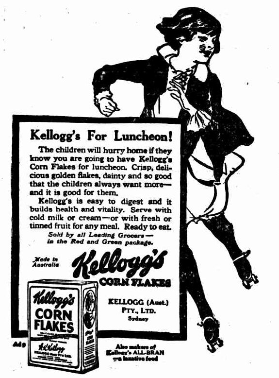 A 1933 ad for Corn Flakes. Picture: National Library of Australia Trove collection.