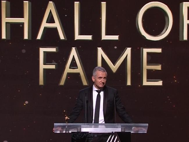 Sports commentary legend Bruce McAvaney was inducted into the Logies’ Hall of Fame. Picture: Nine