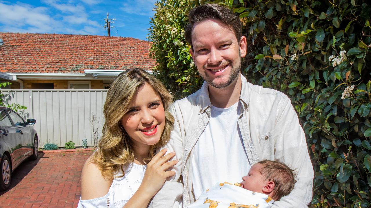 Adelaide singer Rachael Leahcar and husband Chris Johinke have welcomed new baby, Eli Johinke, to their family. Picture: Supplied