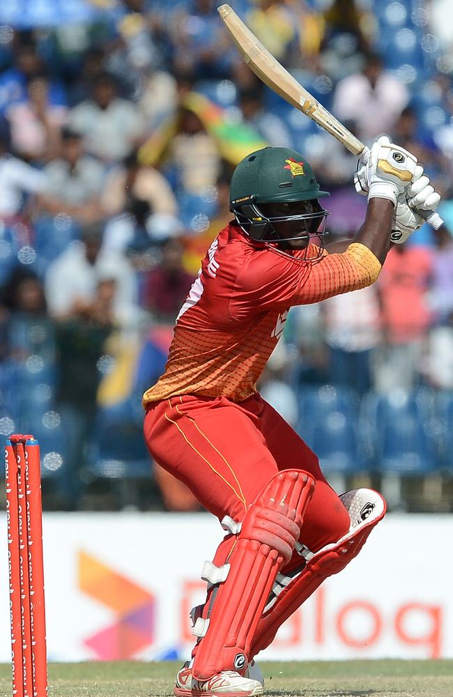 Solomon Mire batting for Zimbabwe.