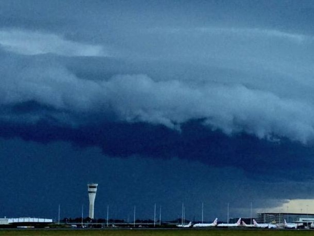 Brisbane Airport Twitter image of a storm over the Airport. Pic: Twitter