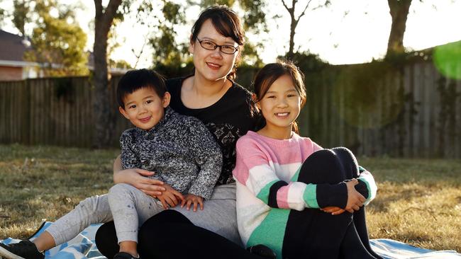 Sarah Santoso’s children Hudson and Abigail suffer from food allergies and need an EpiPen. Picture: Sam Ruttyn