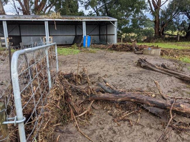 Blazeaid has set up a base camp at Heyfield to help farmers clean-up debris and rebuild fences after the June floods. Picture: Blazeaid