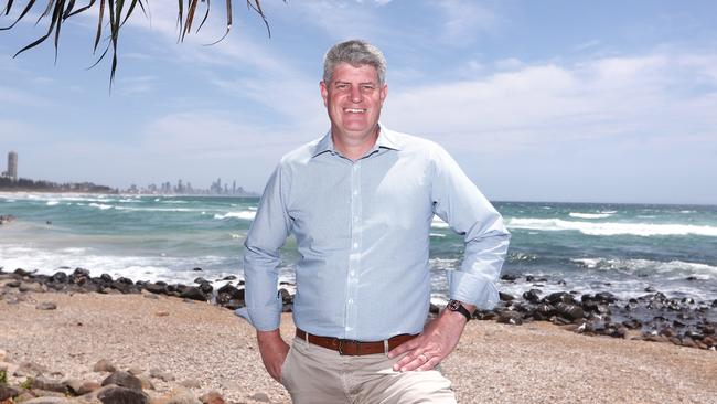 Tourism Minister Stirling Hinchliffe after announcing a summer holiday jobs bonanza in Queensland pictured at Burleigh Heads. Picture: Jason O'Brien.