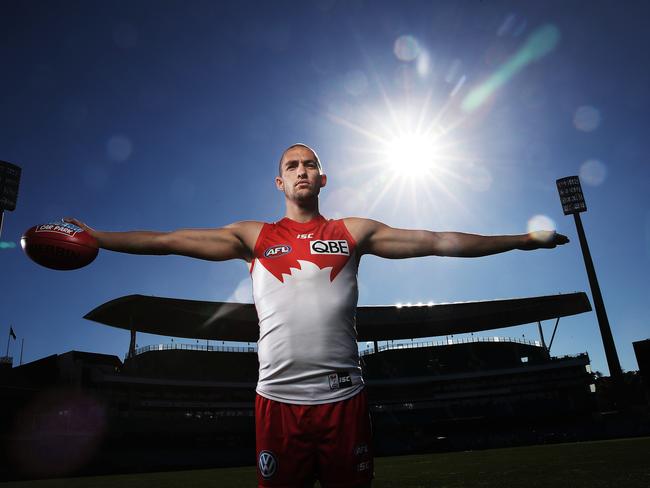 Sam Reid will stay on at the Sydney Swans after signing a new 4 year deal to remain at the SCG. Picture. Phil Hillyard