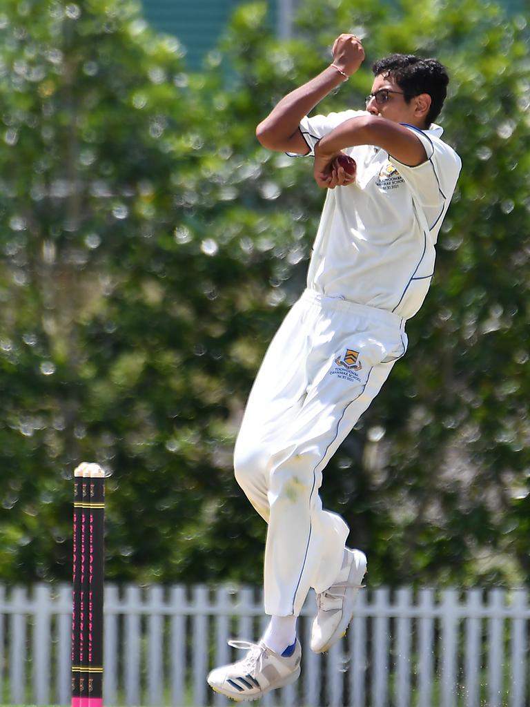 Toowoomba Grammar School bowler Gauthom Malhotra. Picture, John Gass