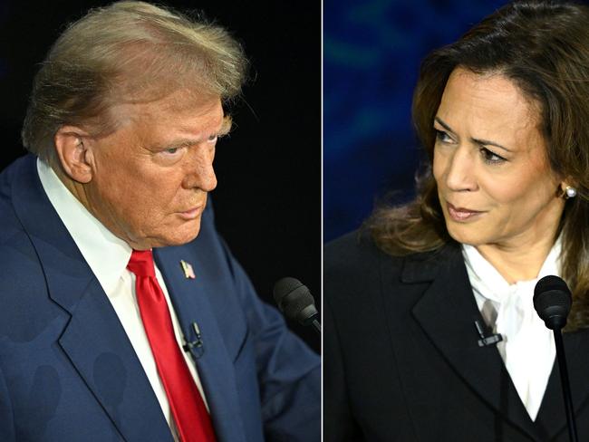 The US presidential election will be tightly contested between Donald Trump and Kamala Harris. Picture: Saul Loeb / AFP