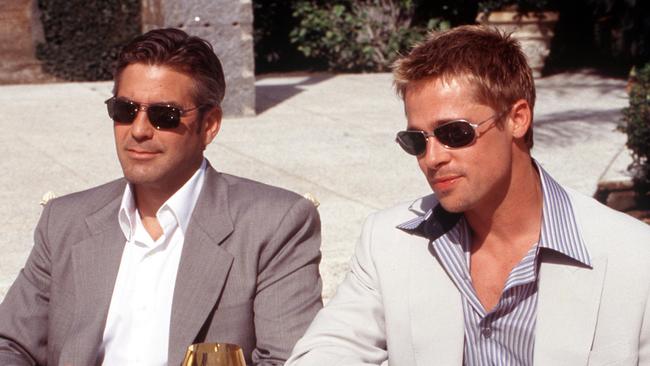 George Clooney and Brad Pitt in Ocean’s Eleven.