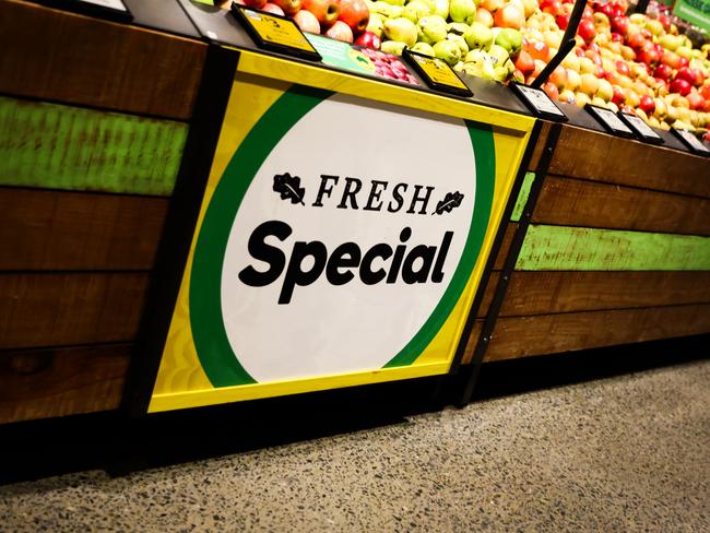 MELBOURNE, AUSTRALIA - MARCH 19: A fresh special display sign on March 19, 2024 in Melbourne, Australia. Australia's two major supermarket chains, Coles and Woolworths, have come under scrutiny for their role in the cost of living crisis in the country, with both companies significantly increasing their profits during the pandemic while consumers faced rising living costs, local media reports said. Former cabinet minister Craig Emerson is leading a government inquiry into supermarket pricing practices, while former ACCC chair Allan Fels is conducting a separate investigation in collaboration with the Australian Council of Trade, ABC News said. (Photo by Asanka Ratnayake/Getty Images)