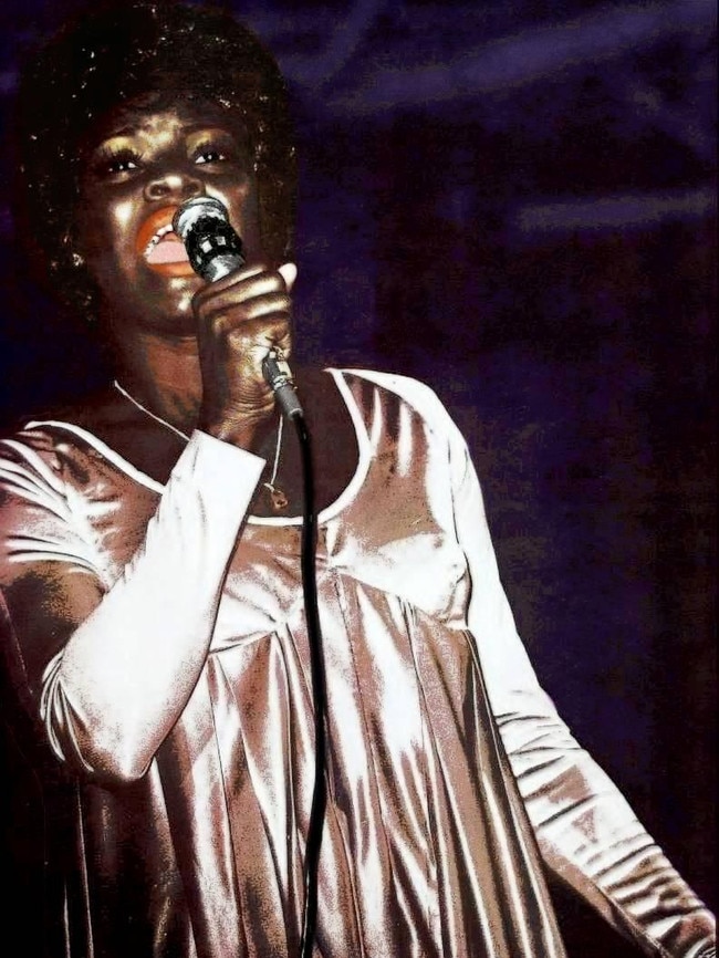 Singer Marcia Hines performing in scene from theatre production of 'Jesus Christ Superstar'..