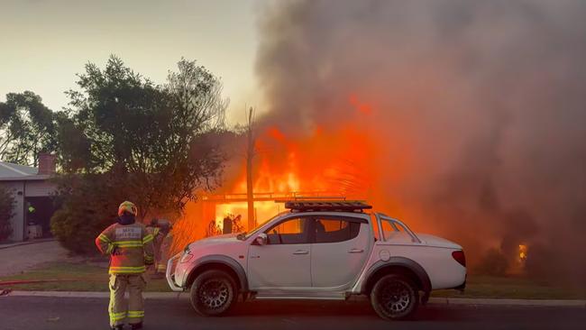 A raging house fire in Adelaide’s north-eastern suburbs has gutted a home. Picture: Robin Gill Ripu/Facebook