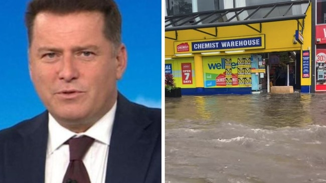 Karl Stefanovic shares video of flooding in Double Bay.