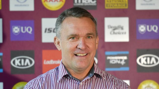 Brisbane Broncos CEO Paul White speaks to the media during a press conference at Red Hill. Picture: AAP Image/Darren England