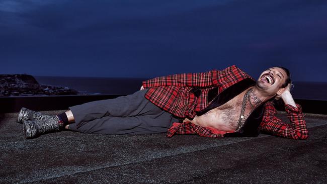 Daniel Johns photographed on his rooftop for The Australian. Picture: Nic Walker