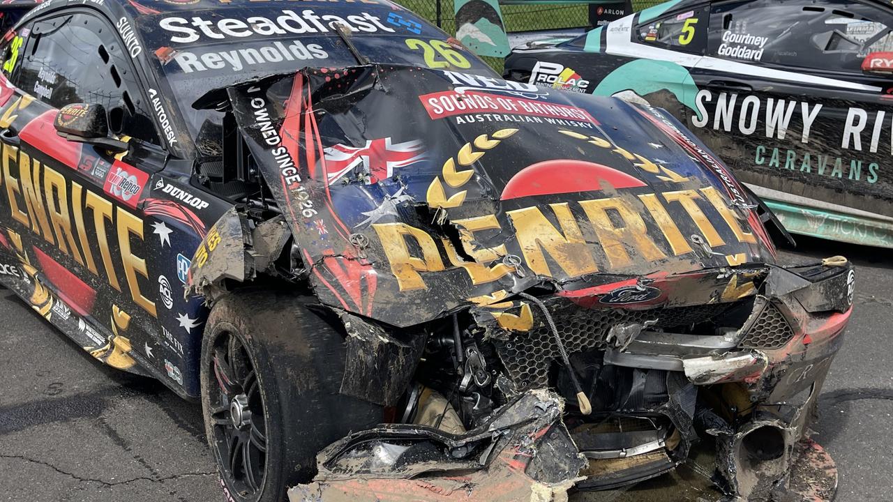 David Reynolds' damaged car from Bathurst 1000. Picture: Supplied