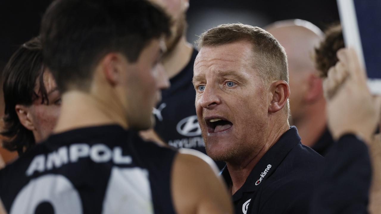 Carlton coach Michael Voss says he would like the Blues to play more home games on the MCG. Picture: Michael Klein