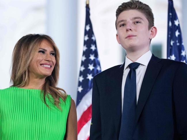 Melania Trump and son Barron. Picture: AFP