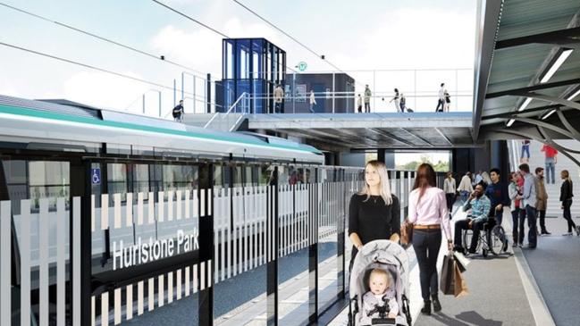 An artist impression of the new Hurlstone Park station.