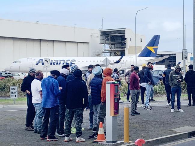 Uber driver strike - Uber drivers picketing at Adelaide Airport 26 August, 2024. Picture: Tara Miko