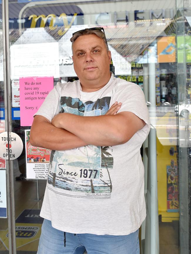 Oliver Trajkovski searched far and wide for RATs in Melbourne’s western suburbs. Picture: Nicki Connolly