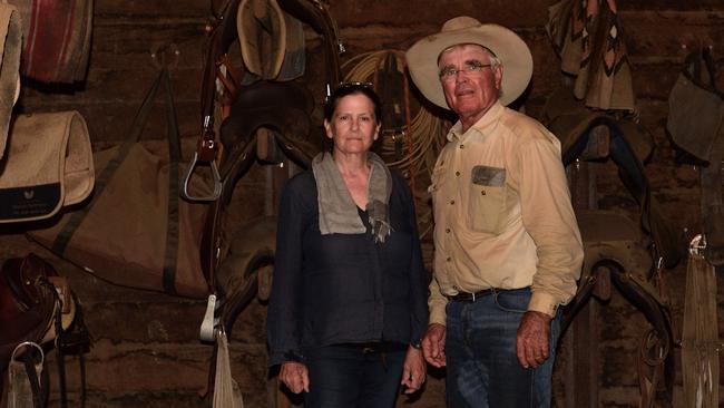 Peter and Jane Hughes on their Tierawoomba Station in central Queensland. The Hughes family has built one of the largest privately owned Wagyu beef herds in the world.