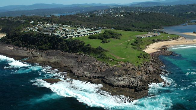 Merimbula Beach NRMA Holiday Park is perched on a cliff top along the Sapphire Coast.